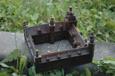 33. rzeźba zamku w brązie, spatynowana, Architectural Models. makiety z brązu, makieta z brązu, makiety architektoniczne, cast bronze models, Danske Slotte, Herregrde, Slotshoteller  