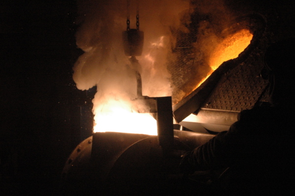 2. beginning of spheroidal process, creation of ductile iron in induction furnace  of medium frequency